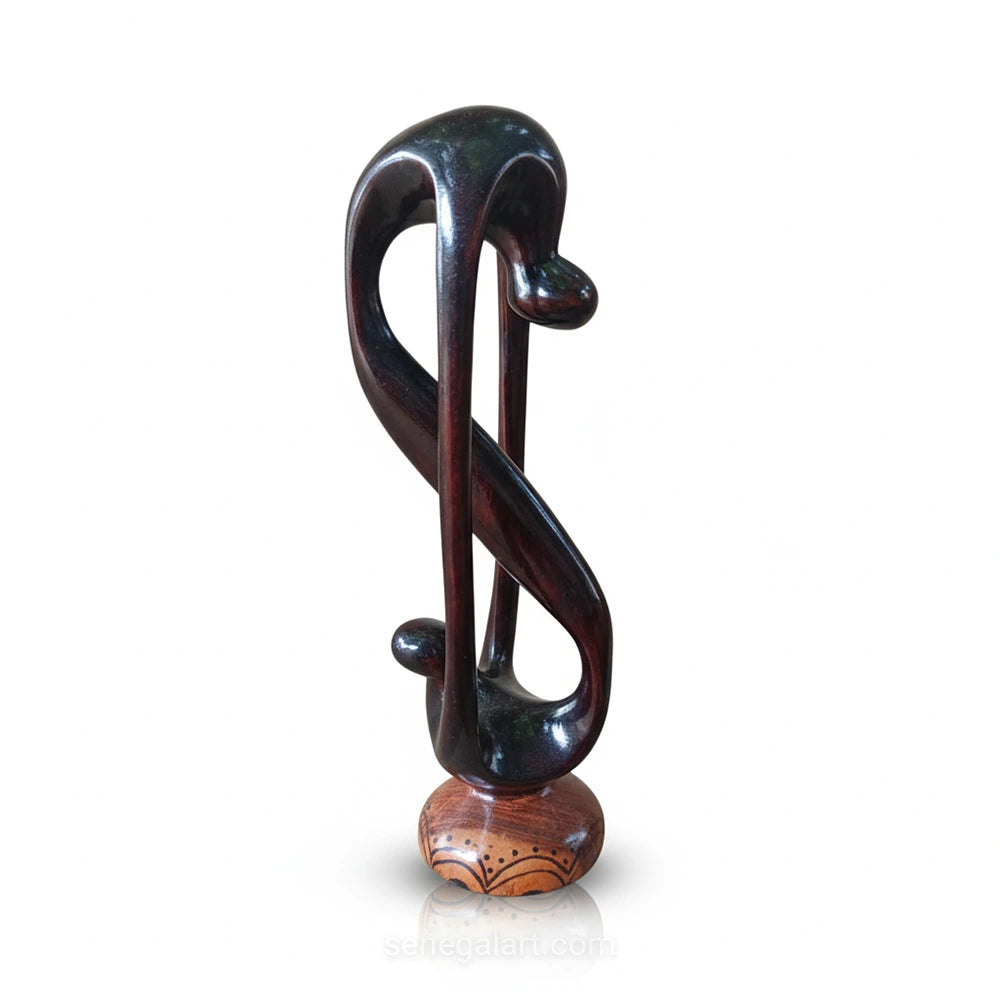 Escultura abstracta en madera entrelazada - Musical