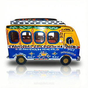 Maquette Car Rapide Du Sénégal - Véhicule Artisanal En Bois - Fait Main Et Pièce Unique