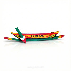 Wooden Model of a Senegalese Dugout Canoe - Traditional Handmade African Craft