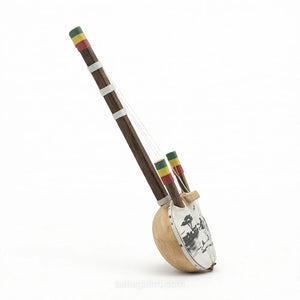 Mini Kora, color senegalés - Instrumento musical tradicional africano - Pieza única y hecha a mano