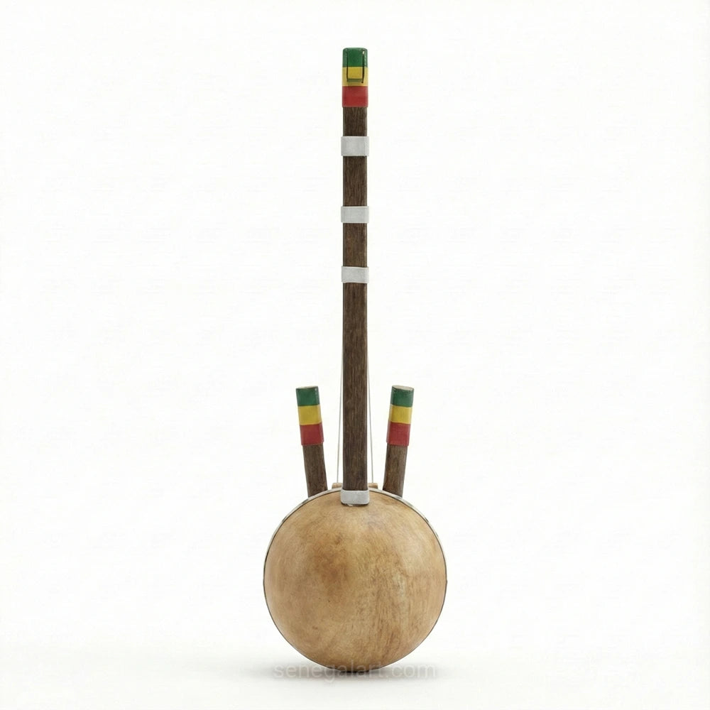 Mini Kora, color senegalés - Instrumento musical tradicional africano - Pieza única y hecha a mano