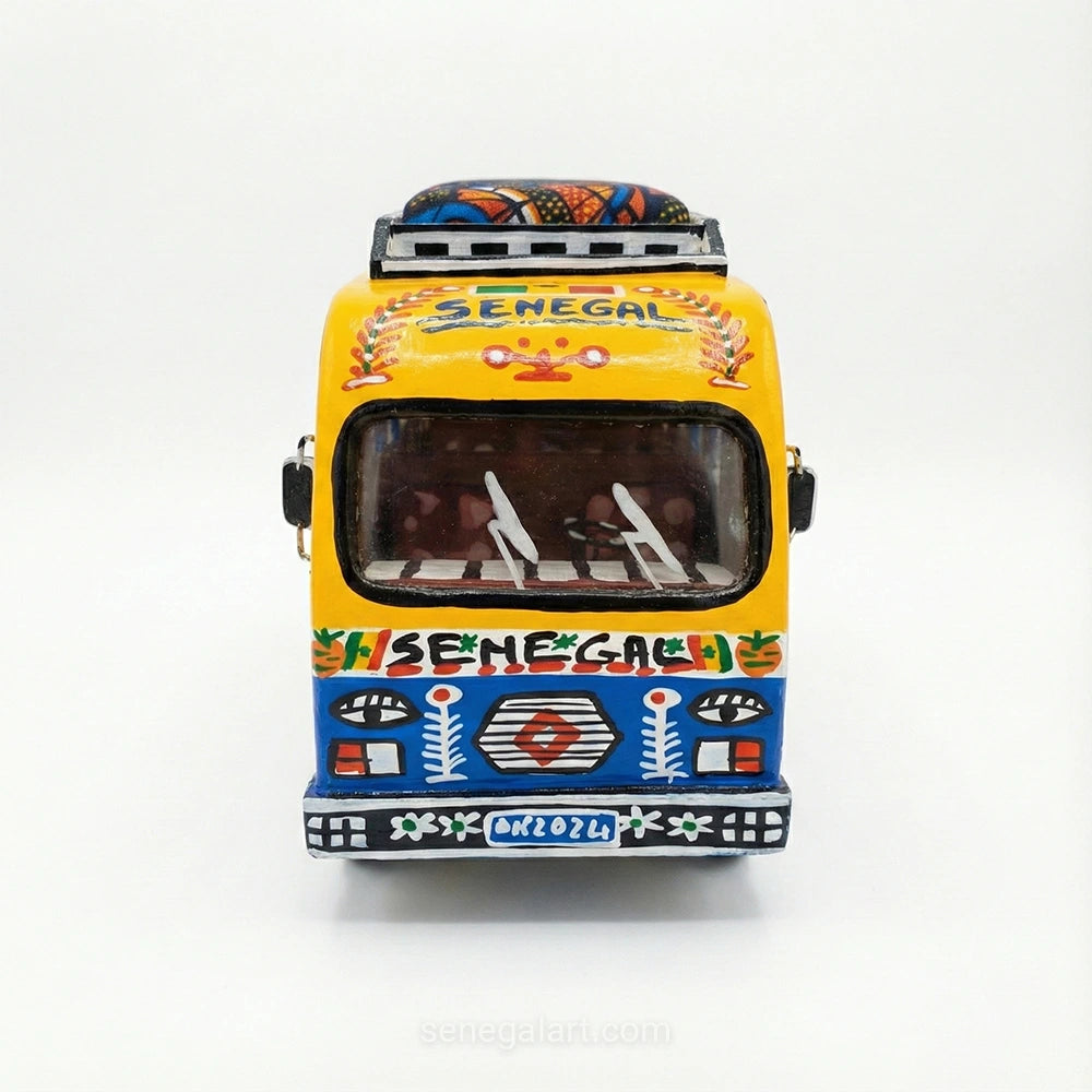 Maquette Car Rapide Du Sénégal - Véhicule Artisanal En Bois - Fait Main Et Pièce Unique