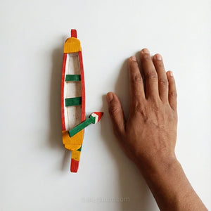 Wooden Model of a Senegalese Dugout Canoe - Traditional Handmade African Craft