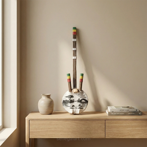 Mini Kora, color senegalés - Instrumento musical tradicional africano - Pieza única y hecha a mano