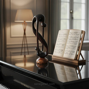 Sculpture Africaine Abstraite en Bois Poli - Fait Main Et Pièce Unique