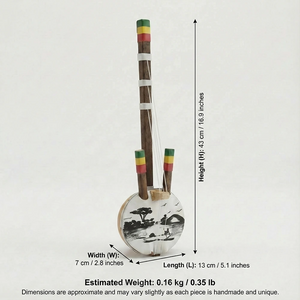 Mini Kora, color senegalés - Instrumento musical tradicional africano - Pieza única y hecha a mano