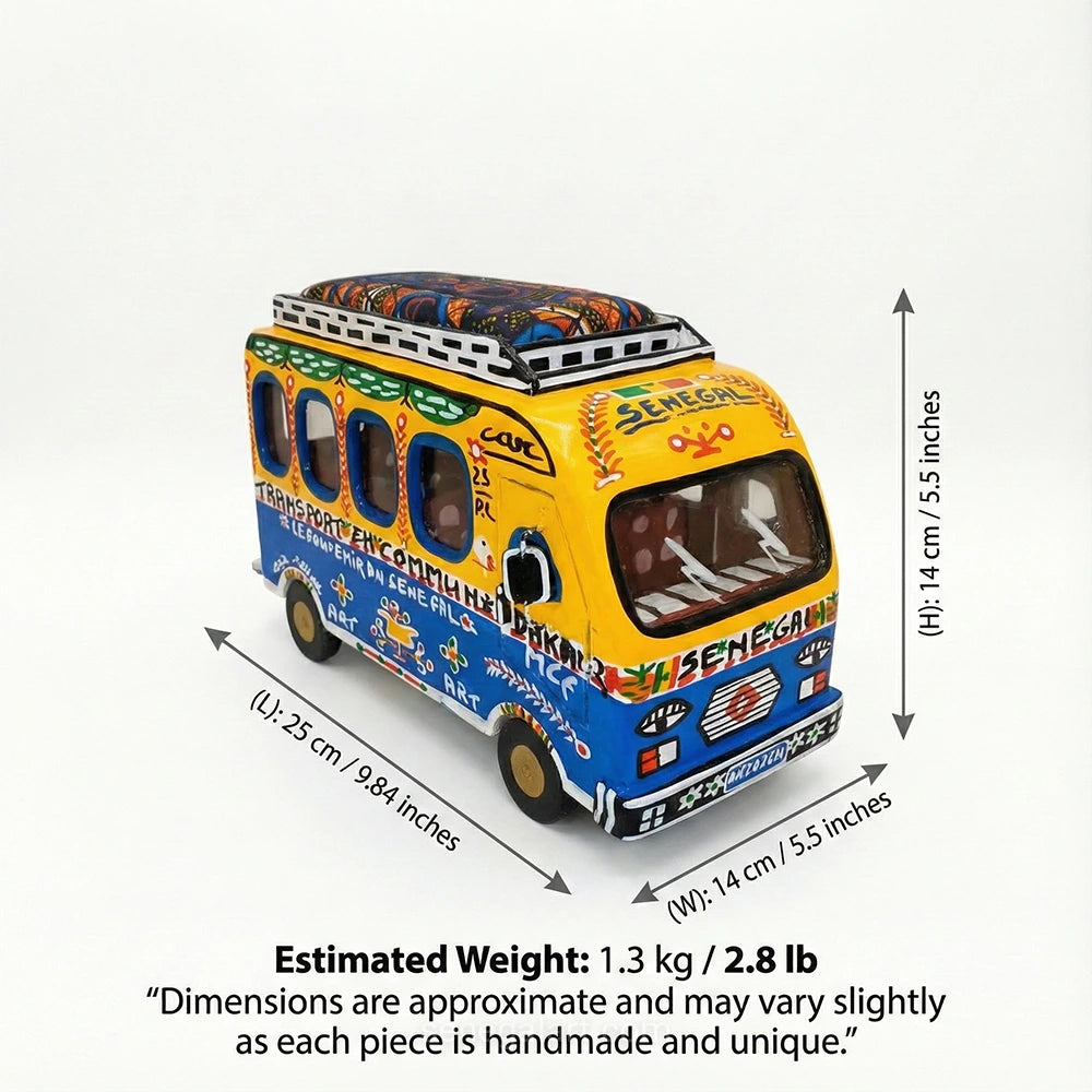 Maquette Car Rapide Du Sénégal - Véhicule Artisanal En Bois - Fait Main Et Pièce Unique