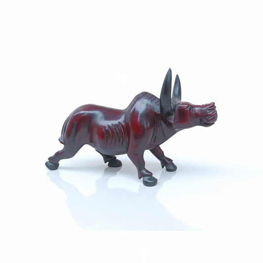 Sculpture Buffle Africain Bois Artisanale