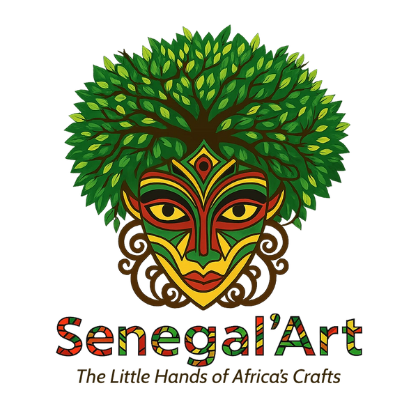 logo Senegal'Art masque africain stylisé arbre artisanat africain fait main boutique Dakar Sénégal