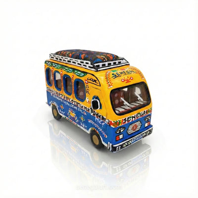 Maquette Car Rapide Du Sénégal - Véhicule Artisanal En Bois - Fait Main Et Pièce Unique