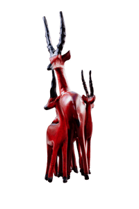 Antilope et veaux en bois